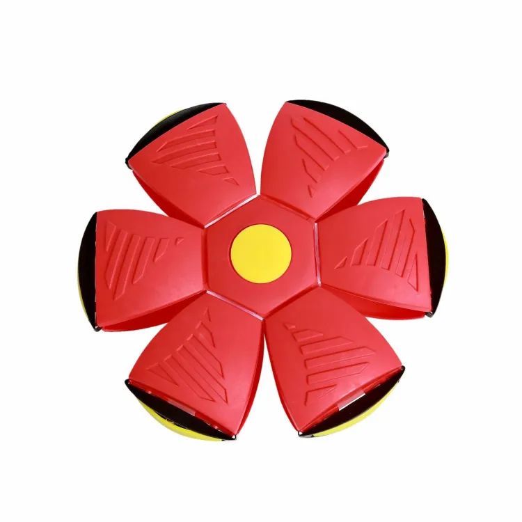 Magic Flying Saucer Ball Frisbee Deformation UFO Football Flat Throw Disc with 3LED Light Flying Toys Outdoor Garden Beach Game Toy