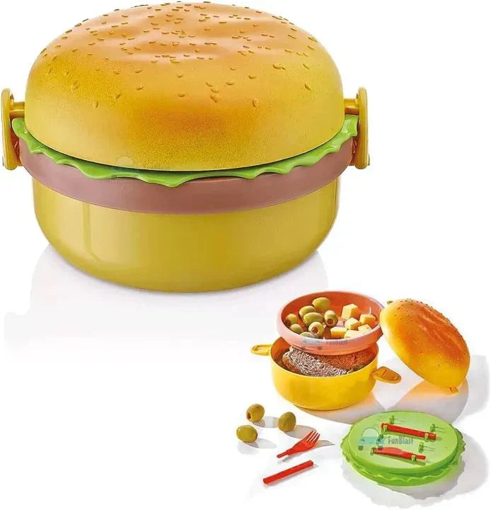 Kids Lunch Box/Tiffin Box For School,Burger Shaped.