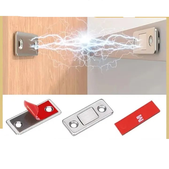 Magnetic Door Catch Ultra Thin Cabinet Magnets Stainless Steel Cabinet Door Magnetic Catch Adhesive Cabinet Door Magnets For Kitchen Closet Drawer Magnetic Cabinet Latch